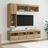 Meuble TV 7 pcs Chêne artisanal Bois d'ingénierie 614554614554