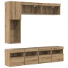 Meuble TV 7 pcs Chêne artisanal Bois d'ingénierie 614554614554