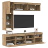 Meuble TV 7 pcs Chêne artisanal Bois d'ingénierie 614554614554