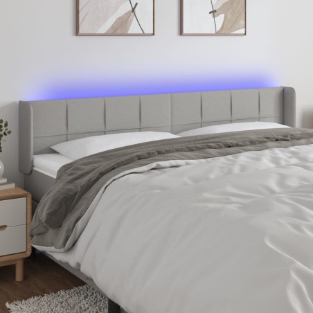 Tête de lit à LED Gris clair 203x16x78/88 cm Tissu 614558614558