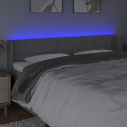Tête de lit à LED Gris clair 203x16x78/88 cm Tissu 614558614558
