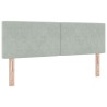 Tête de lit LED avec bandes LED Gris clair 144 cm Velours 614559614559