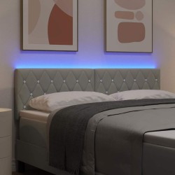 Tête de lit LED avec bandes LED Gris clair 144 cm Velours 614559614559