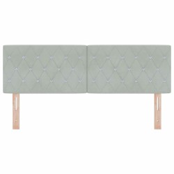 Tête de lit LED avec bandes LED Gris clair 144 cm Velours 614559614559