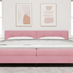 Tête de lit LED avec bandes LED Rose 200 cm Velours 614563614563