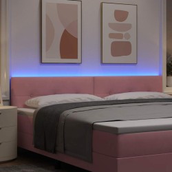 Tête de lit LED avec bandes LED Rose 200 cm Velours 614563614563