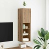 Meuble TV avec lumières LED chêne artisanal 30,5x30x102 cm 614566614566