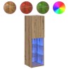 Meuble TV avec lumières LED chêne artisanal 30,5x30x102 cm 614566614566