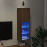 Meuble TV avec lumières LED chêne artisanal 30,5x30x102 cm 614566614566