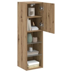 Meuble TV avec lumières LED chêne artisanal 30,5x30x102 cm 614566614566