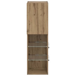 Meuble TV avec lumières LED chêne artisanal 30,5x30x102 cm 614566614566