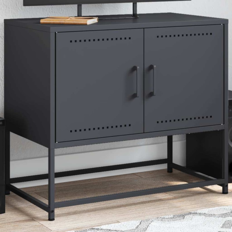 Meuble TV anthracite 68,5x39x60,5 cm acier 614575614575