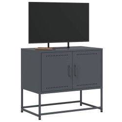 Meuble TV anthracite 68,5x39x60,5 cm acier 614575614575