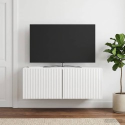 Meuble TV mural Montage mural Blanc brillant 78,5 x 31 x 30 cm 614584614584