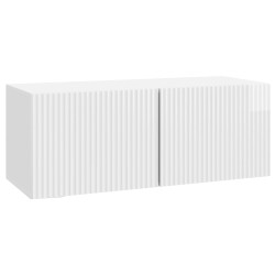 Meuble TV mural Montage mural Blanc brillant 78,5 x 31 x 30 cm 614584614584