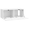 Meuble TV mural Montage mural Blanc brillant 78,5 x 31 x 30 cm 614584614584