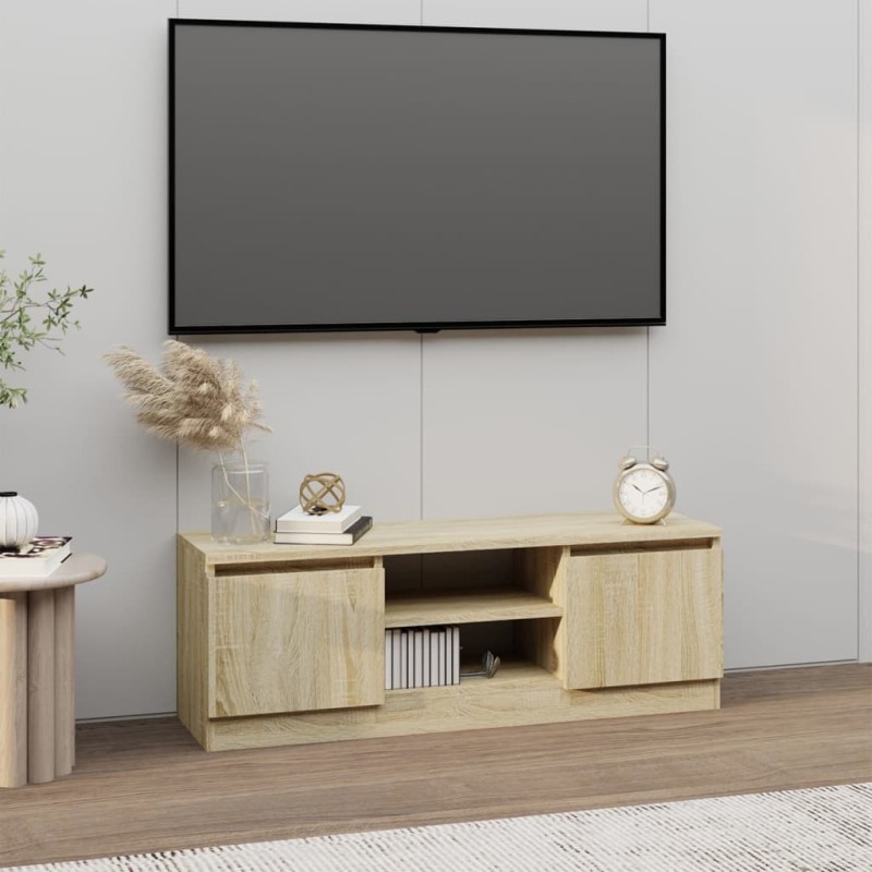 Meuble TV avec porte Chêne sonoma 102x30x36 cm 614587614587