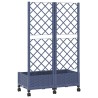 Bac de jardin avec treillis et roues Gris Bleu PP 614592614592