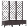 Bac de jardin avec treillis et roues Marron 120 x 40 x 131,5 cm 614593614593