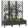 Bac de jardin avec treillis et roues Marron 120 x 40 x 131,5 cm 614593614593