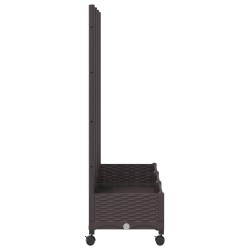 Bac de jardin avec treillis et roues Marron 120 x 40 x 131,5 cm 614593614593