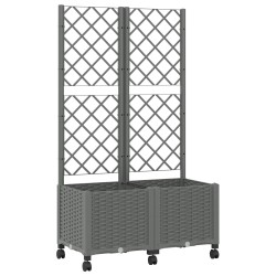 Bac de jardin avec treillis et roues Gris clair PP 614594614594