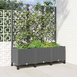 Bac de jardin avec treillis et roues Gris clair PP 614595614595