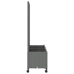 Bac de jardin avec treillis et roues Gris clair PP 614595614595