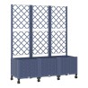 Bac de jardin avec treillis et roues Gris Bleu PP 614597614597