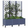 Bac de jardin avec treillis et roues Gris Bleu PP 614597614597