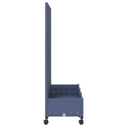 Bac de jardin avec treillis et roues Gris Bleu PP 614597614597