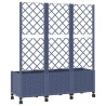 Bac de jardin avec treillis et roues Gris Bleu PP 614597614597