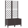 Bac de jardin avec treillis et roues Marron 80 x 40 x 146 cm PP 614598614598