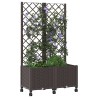 Bac de jardin avec treillis et roues Marron 80 x 40 x 146 cm PP 614598614598