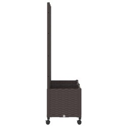 Bac de jardin avec treillis et roues Marron 80 x 40 x 146 cm PP 614598614598