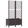 Bac de jardin avec treillis et roues Marron 80 x 40 x 146 cm PP 614598614598