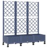 Bac de jardin avec treillis et roues Gris Bleu PP 614599614599
