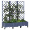 Bac de jardin avec treillis et roues Gris Bleu PP 614599614599
