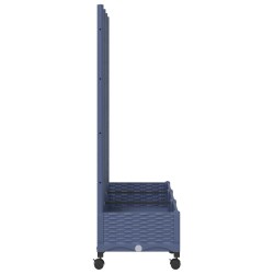 Bac de jardin avec treillis et roues Gris Bleu PP 614599614599