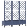 Bac de jardin avec treillis et roues Gris Bleu PP 614599614599