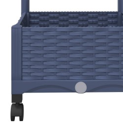 Bac de jardin avec treillis et roues Gris Bleu PP 614599614599