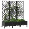 Bac de jardin avec treillis et roues Noir 120 x 40 x 131,5 cm 614601614601