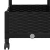 Bac de jardin avec treillis et roues Noir 120 x 40 x 131,5 cm 614601614601
