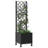 Bac de jardin avec treillis et roues Noir 40 x 40 x 146 cm PP 614602614602