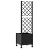Bac de jardin avec treillis et roues Noir 40 x 40 x 146 cm PP 614602614602