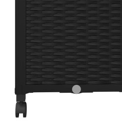 Bac de jardin avec treillis et roues Noir 40 x 40 x 146 cm PP 614602614602