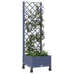Bac de jardin avec treillis et roues Gris Bleu PP 614603614603