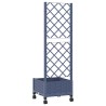 Bac de jardin avec treillis et roues Gris Bleu PP 614603614603