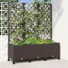 Bac de jardin avec treillis et roues Marron 120 x 40 x 146 cm 614604614604