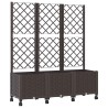 Bac de jardin avec treillis et roues Marron 120 x 40 x 146 cm 614604614604